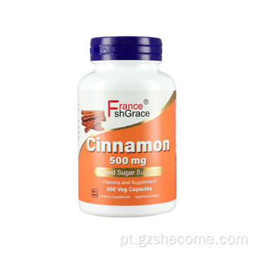 Cinnamon não-OGM Cápsula de canela de metabolismo de glicose saudável
